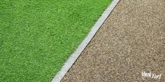 two different types of artificial grass are shown in the same color and size as each other