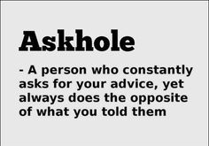 an ad with the words askhole on it in black and white, which reads