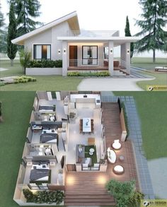 two views of the same house from different angles