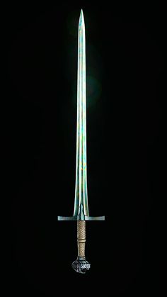 Black Knight Greatsword, Knight Longsword, Fantasy Longsword Designs, Chainsword Concept Art, Fantasy Blade, Medieval Broadsword, Comic Book Art Style, Historical Armor