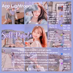 an advertisement for the soft purple festival featuring photos from various locations and text on it