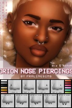 an image of a woman's nose piercings by pralinesims