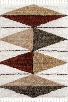 a multicolored rug with different shapes and sizes