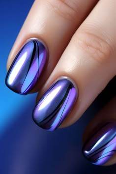 metallic chrome nails, blue and purple nails, metallic nail art, shimmering nails, nail design inspiration, trendy nail colors, vibrant nail ideas, nail styling tips, creative nail art, nail trends, colorful nails, DIY nail art, bold nail look, metallic nail polish, unique nail designs, eye-catching nails, nail art guide, nail fashion, stunning nail ideas, nail inspiration, nail beauty, statement nails, elegant nail art, metallic manicure, dazzling nail colors, nail art techniques Purp Nails, Nails Blue And Purple, Metallic Chrome Nails, Blue And Purple Nails, Chrome Nails Blue, Blue Purple Nails, Shimmering Nails, Trendy Nail Colors, Gel Chrome Nails