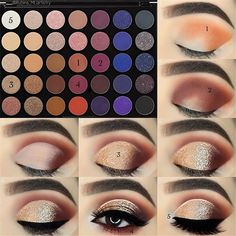 Eye Makeup Tutorial For Beginners, Eye Makeup For Brown Eyes, Perfect Makeup Tutorial, Semi Cut Crease, Eye Makeup Natural, Easy Eye Makeup, Easy Eye Makeup Tutorial, Step Ideas