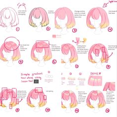 how to draw anime hair step by step with pictures and instructions for beginners in adobe