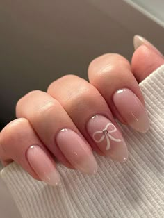 Nails With Bow Charm, Easy Gel Nail Designs, Quartz Nails, Multicolored Nails, Nails Inspired, Light Pink Nails, Girly Acrylic Nails, Blush Nails, Love Energy