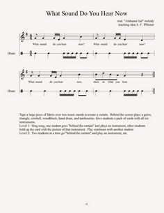 sheet music with the words what sound do you hear now?