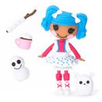 a doll with blue hair is standing next to other dolls and accessories on a white background