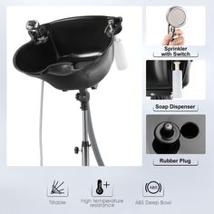 an image of a black chair with magnifying glass on the side and instructions for how to use it