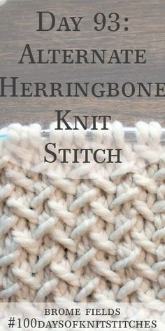 the front cover of a knitting book with text that reads, day 9 alternative herringbone knit stitch