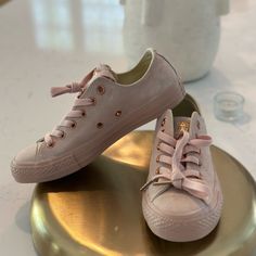 X New, Never Worn (Just Tried On For Size) X Pink Suede With Rose Gold Hardware X Rare Color X All Offers Welcome - . Converse Shoes Pink, Shoes Pink, Rose Gold Hardware, Pink Suede, Suede Sneakers, Mom Outfits, Womens Converse, Converse Shoes, Womens Shoes Sneakers