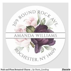 a round sticker with flowers on it