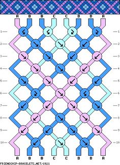 the pattern is shown in blue and pink