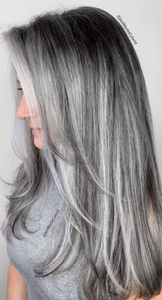 Gray Haircuts, Grey Balayage, Long Silver Hair, Silver White Hair, Silver Blonde Hair