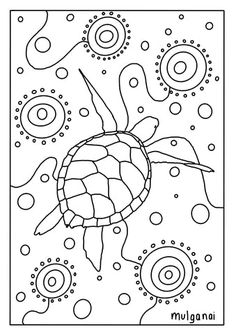 Turtle Dreaming - Colour-in - Mulganai English Corner, Turtle Tattoo, Turtle Design, So Real, Indigenous Art, Take Pictures, Aboriginal Art, Kids Prints