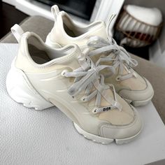 Im Selling Them Because After I Used Them One Time And It Was Raining , I Tried To Clean Them And They Turned Out A Little More Yellow And I Don’t Like Them Anymore That’s Why I’m Seeking Them So Cheap . Other Than That They New. Comes With Bags And Receipt. Dior Cream, Dior Sneakers, Dior Shoes, One Time, Womens Shoes Sneakers, I Tried, Shoes Sneakers, Dior, Size 7