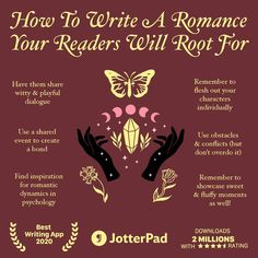 how to write a romance novel your readers will root for info - graphic by jotterpad