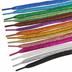 Shoelaces Colourful Flat Bootlace Sneaker shoe laces Shiny Glitter Shoelaces + | eBay Fashion Design For Men, Lace Shoelaces, Custom Shoelaces, Silver Flat Shoes, Lacing Shoes For Running, Shiny Shoes, Glitter Flats, Silver Flats, Lace Sneakers