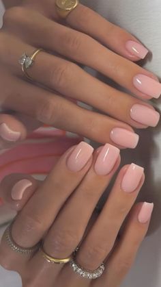 Neutral Nails Acrylic, Natural Acrylic Nails, Girly Acrylic Nails, Simple Acrylic Nails, Pink Acrylic Nails, Clean Nails