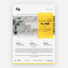 a yellow and white business flyer template