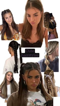 CUTE HAIRSTYLES FOR SCHOOL/… Hairstyle Ideas For Picture Day, Unique School Hairstyles, Strait Hairstyles For School, School Trip Hairstyles, Hairstyles For School Half Up Half Down, Hair Styles To Do For School, Easy Hairstyles For Medium Length Hair For School Teens, Hairstyle For School Medium Hair, Hair Ideas For School Kids