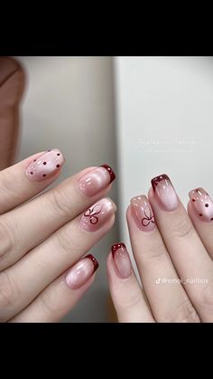 Korean Fall Nails, Cute Korean Nail Designs, Dark Academia Nails, Almond Acrylic Nails Designs, Feet Nail Design, Engagement Nails, Coquette Nails, Brown Nails Design