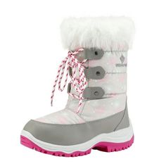 Dream Pairs Toddler/Little Kid/Big Kids Mid Calf Knee High Winter Snow Boots NORDIC GREY/PINK Size 5. Wind and sand-proof, easy for kids to put on and take off Size: 5 Big Kid.  Color: Gray.  Gender: female. Winter Boots For Kids, Boots For Kids, Womens Outdoor Clothing, Girls Snow Boots, Kids Snow Boots, Winter Walk, Winter Snow Boots, Kids Boots, Outdoor Shoes