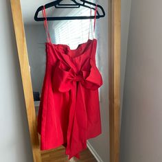 Brand New, Never Worn Red Mini Dress. Strapless With Beautiful Bow On Back. Summer Party Dress With Red Bow, Red Strapless Dress For Spring Date Night, Red Strapless Dress For Date Night In Spring, Red Strapless Cocktail Dress For Spring, Chic Red Strapless Dress With Sweetheart Neckline, Red Strapless Summer Cocktail Dress, Red Strapless Dress For Spring Prom, Red Strapless Cocktail Dress For Summer, Red Strapless Prom Dress For Spring