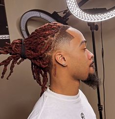 Loc Hair Color Ideas Men, Mens Loc Colors, Dye Dreads Men, Dreadloc Colors, Dreadlock Dye Ideas Men, Locs Color Ideas Men, Ginger Locs Black Man, Dye Locs Men, Loc Colors For Men