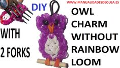 a purple owl is sitting on top of a stick