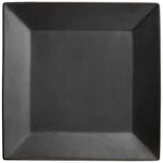 an empty black square plate on a white background