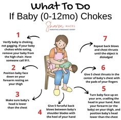 a baby sitting in a chair with instructions on how to do it