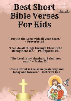 Easy Prayers For Kids, Short Bible Verses For Kids, Bible Affirmations For Kids, Bible Verses For Kids To Memorize, Scripture About Children, Bible Verses For School, Scripture For Children, Bible Verse For Children, Easy Bible Verses For Kids