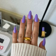 Side Of Ube DIVA #195 (deep lavender) — Be tr-ube to yourself and never let anyone try to change you… unless you’re thinking of a color that isn’t this creamy heather purple " Builder Gel Nails, Chrome Nail Powder