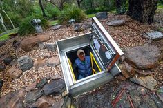 InGround Fire Safety Shelters Underground Homes Plans, Bunker Ideas Underground, Underground Bunker Plans, Storm Cellar, Custom Door Handle, Stainless Steel Sheet Metal, Underground Living, Storm Shelters, Bulletproof Clothing