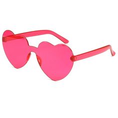 ~Trendy Rose Red Frameless Plastic Heart Shaped Uv400 Sunglasses ~Adult Ladies, Men's Or Unisex ~Also Available In Pink & Red ~A Must Have For Spring And Summer! ~Thank You For Your Interest In This Item ~Please Shop All My Closet Items ~Follow Me For Future Finds Heart Shape Sunglasses, Diffraction Glasses, Transparent Sunglasses, Heart Shaped Candy, Shape Sunglasses, Custom Sunglasses, Rimless Frames, Shaped Sunglasses, Heart Shaped Sunglasses