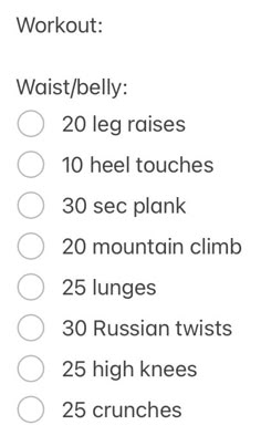 the workout plan is shown in black and white