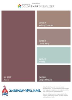 the color scheme for sherylin williams's new paint collection, which is available in