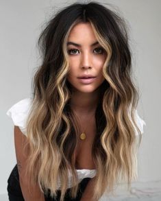 Blonde Money Piece Balayage for Black Hair Rambut Brunette, Black Hair Balayage, Dark Brunette Hair, Money Piece, Ombré Hair, Dark Brown Hair Color, Brown Blonde Hair, Hair Color Balayage, Hair Colorist