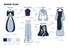 the range plan is shown in blue and white, with instructions for how to wear it