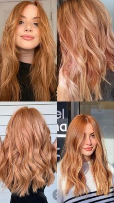 Strawberry Blonde Before And After, Different Hair Colors For Blondes, Rudy Blond, From Blonde To Red Hair Before And After, Warm Spring Hair Color, Blondish Red Hair, Copper Strawberry Blonde, Hair 2025