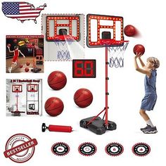 ad eBay - 3.5FT-6.2FT Adjustable Basketball Goal with Light-Up Scoreboard for Toddlers - Buy Now, click the link (eBay)