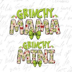 the grinch mama and grunchy minii are on top of each other