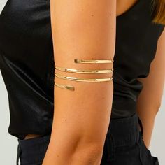 Details Perfect For Birthday, Holiday, Summer Look Adjustable Arm Bracelet: Small, Medium & Large 18k Gold Plated / Not Tarnish Style: Modern & Chic Shipping In 1 Day Condition: Brand New Free Shipping Bicep Bracelet, Gold Arm Bangle, Arm Cuffs, Gold Corsage, Gold Arm Cuff, Arm Bangles, Arm Cuff Bracelet, Upper Arm Cuffs, Arm Bracelets