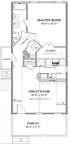 the floor plan for a small house with two master suites and an attached bathroom area