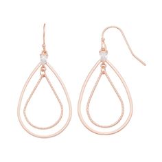 Polish your look to perfection with these glowing teardrop earrings from LC Lauren Conrad. EARRING DETAILS Length: 1.75 in. Closures: fishhook Metal: brass Plating: rose gold tone Additional details: nickel free Not appropriate for children 14 years old and younger. Size: One Size. Color: Pink. Gender: female. Age Group: adult. Rose Gold Dangle Teardrop Earrings With Ear Wire, Hypoallergenic Rose Gold Teardrop Earrings, Lauren Conrad Jewelry, Triple Hoop Earrings, Small Gold Hoop Earrings, Earrings Rose Gold, Halo Earrings Studs, Free Earrings, Round Stud Earrings