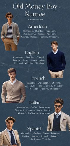 Men Names Aesthetic, Aesthetic Male Names, Old Money Names, Rich Preppy, Preppy Boy, Vintage Boy Names, Writing Inspiration Tips, Best Character Names, Writing Prompts For Writers