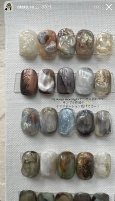 Gray Nails Aesthetic, Wabi Sabi Nails, Abalone Nails, Raw Nails, Nails Inspo Aesthetic, Stone Nails, Stone Nail Art, Gothic Nails