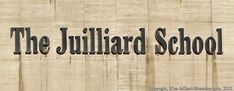 the juliard school sign is displayed in front of a wall with writing on it